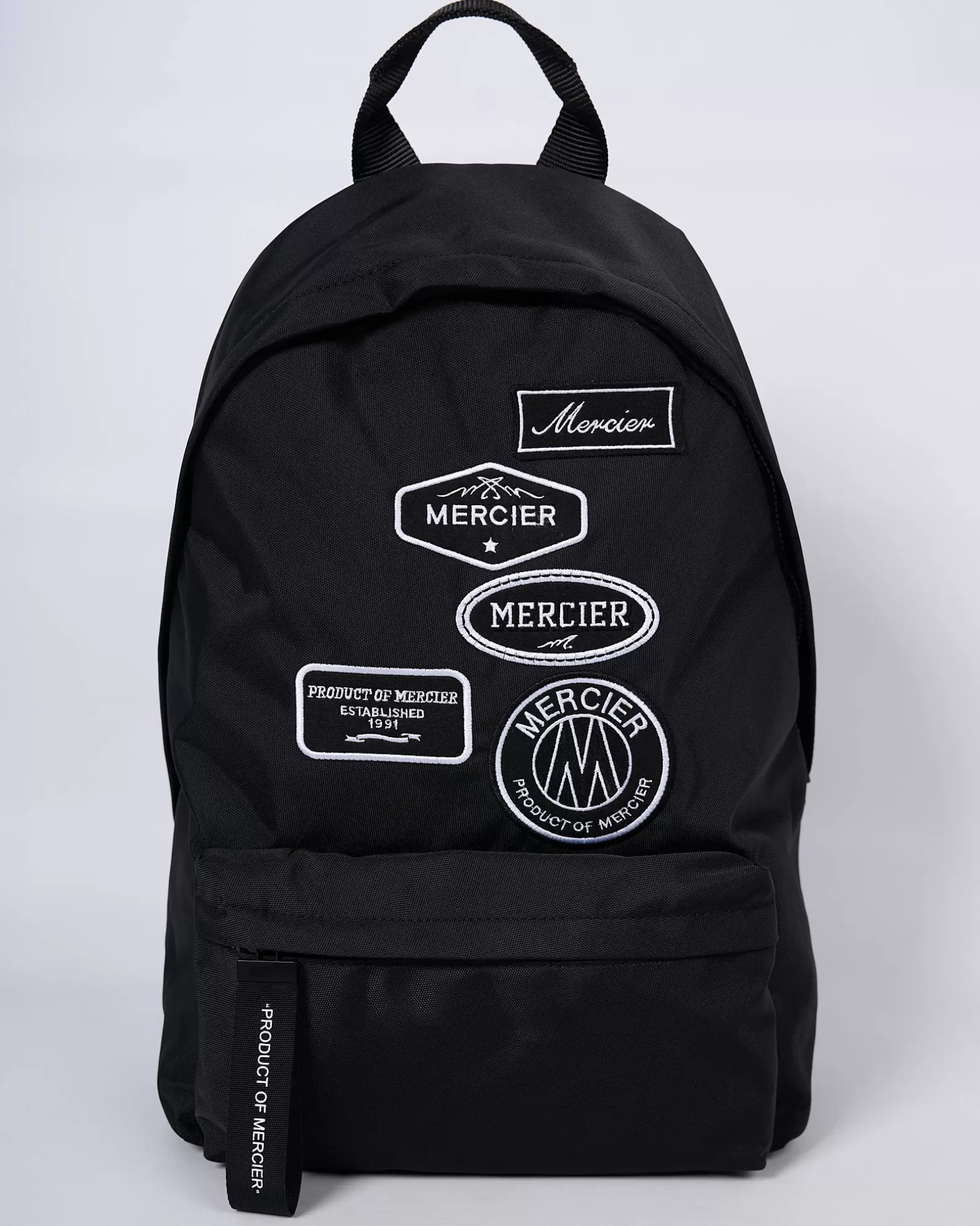 Cheap Mercier Black Mono Badge Backpack