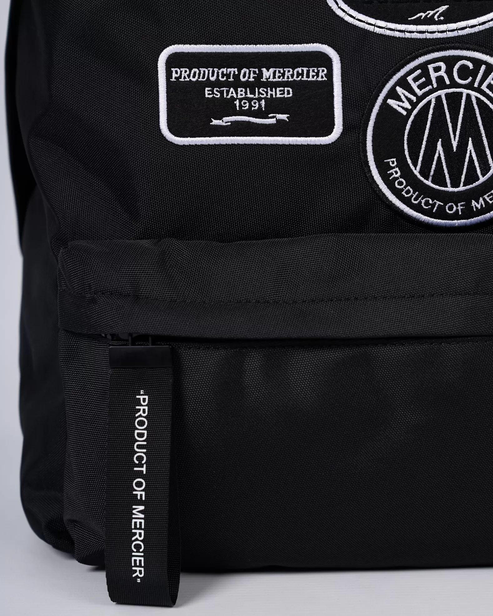 Cheap Mercier Black Mono Badge Backpack