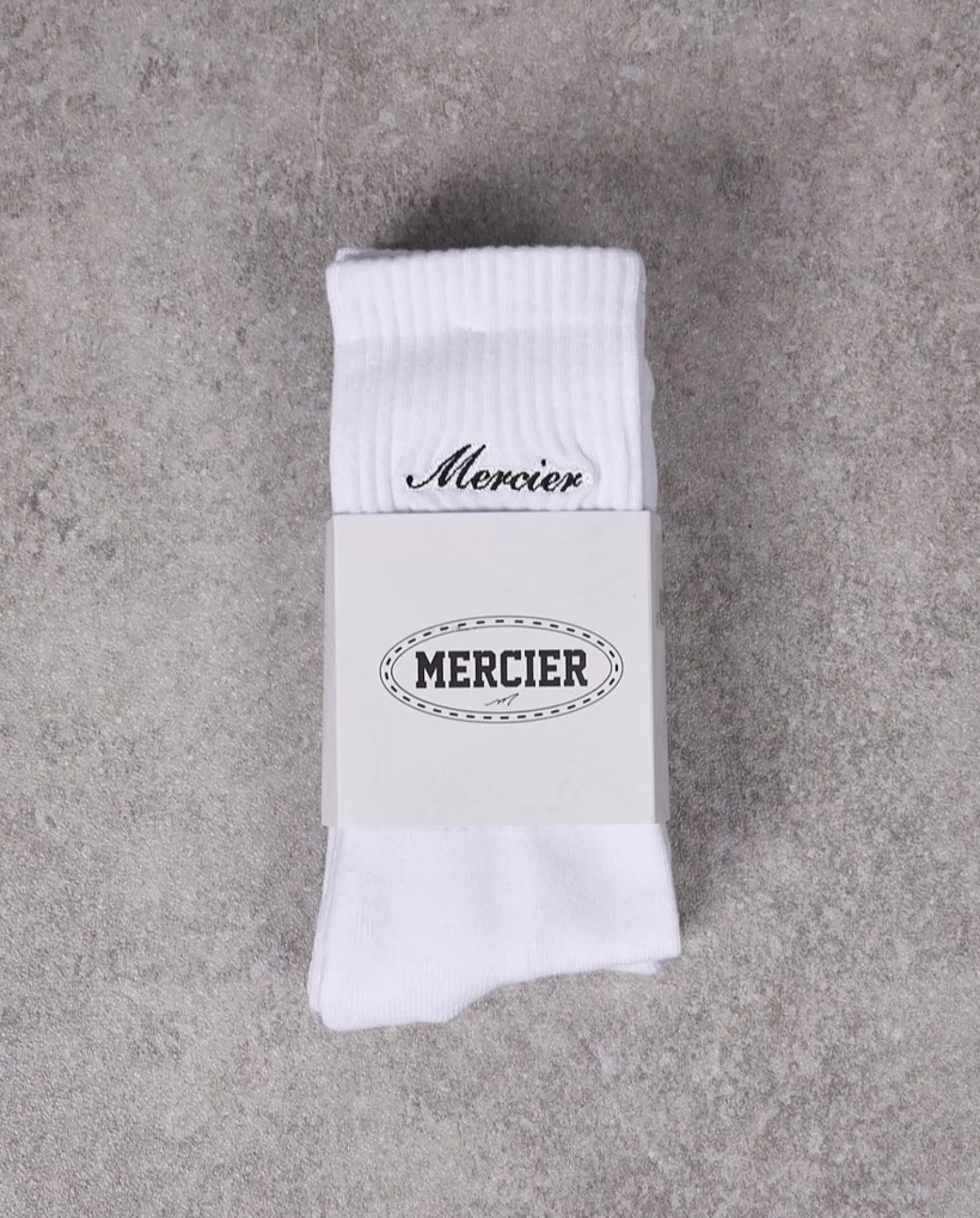 Cheap Mercier White Signature 2pack Socks