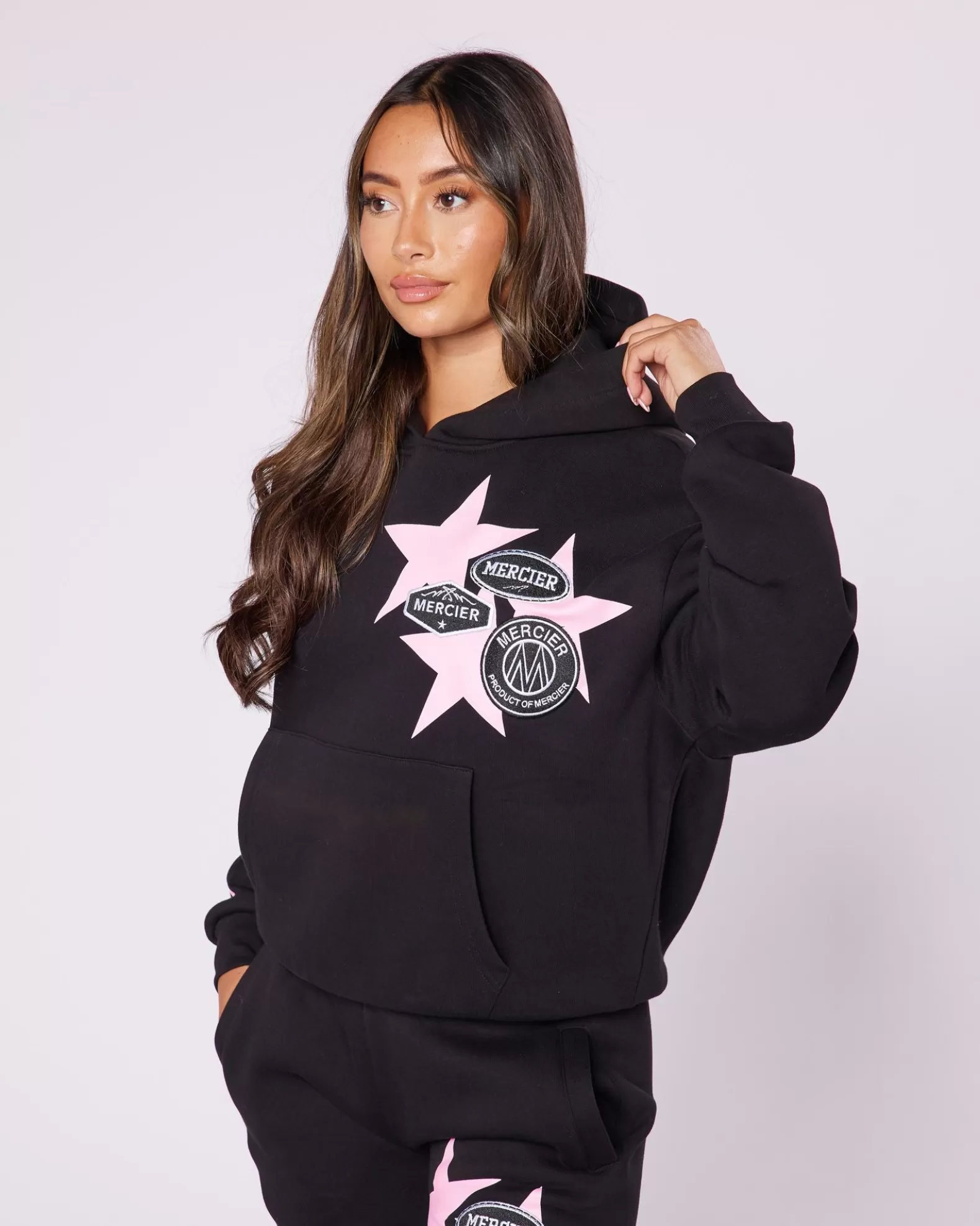 Best Mercier Womens Black Badge Star Hoodie