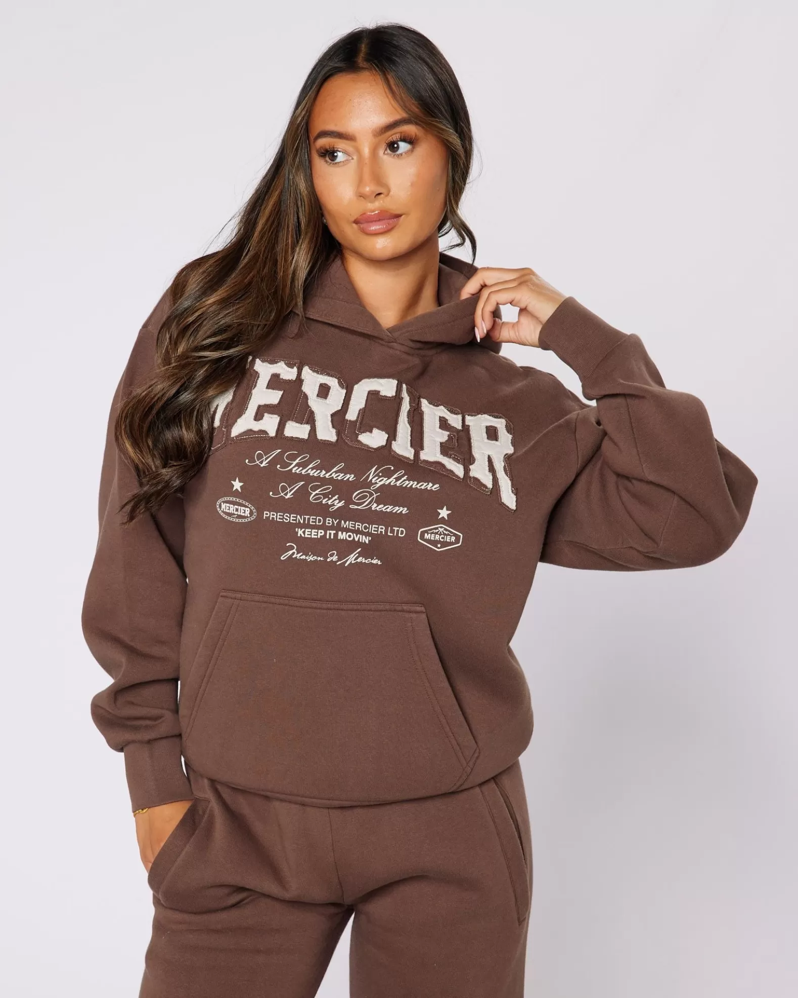 Flash Sale Mercier Womens Brown City Dreams Hoodie